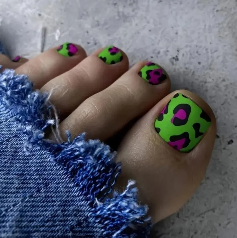 24 Pieces Fake Toe Press On Nails